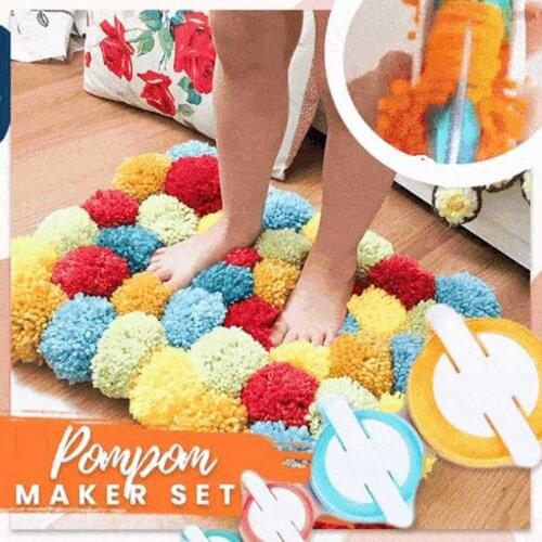 Pompom Yarn Ball Making Machine DIY Plush Ball Making Tool Set Home Bathroom Living Room Mat Carpet Maker Handwork Supplies FN50