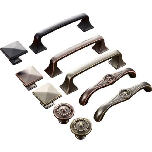 Vintage Antique Green Bronze Cabinet Handles Pulls Handle for Furniture Drawer Knobs Wardrobe Door Pullers Furniture Handle