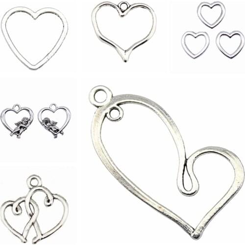Wecharms bulk charms for jewelry making kit pendant diy jewelry accessories Hollow Heart Charms