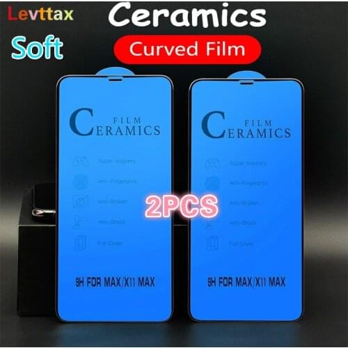 2Pcs Soft Ceramic Tempered Glass For iPhone 12 11 Pro X XR XS Max Full Glue Cover Screen Protector For iPhone SE2 8 7 6S Plus