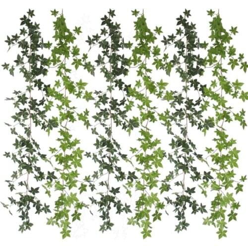 10pcs 1.7Meter Wired Ivy Garland Maple leaf Silk Artificial Vine Greenery For Decorative Wedding Road Led Flower Wedding Props