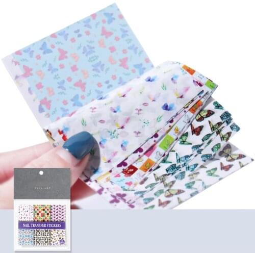 30Pcs/pack Transfer Nail Foils 3D Lace Marble Flower Butterfly Scenery Sky Partterns Nail Art Transfer Sticker Slide Nail Decals