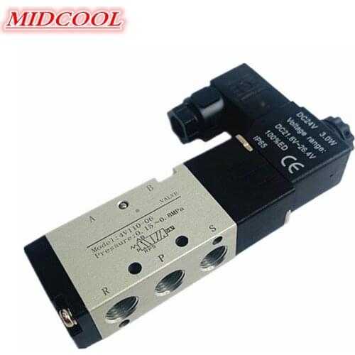 5 Way Port 2 Position 4V110-06 Air Solenoid Valve 12V 24V 220V