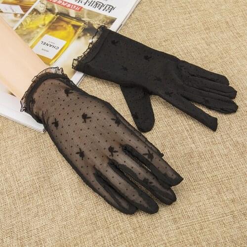 5pc/ lot Short black white party dancing performance driving girl lady princess women wedding lace finger gloves free shipping