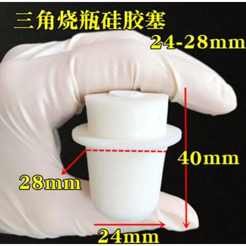 5pcs Silicone Stopper for Erlenmeyer Conical Triangle Flask Upper Diameter 28mm * Lower Diameter 24mm