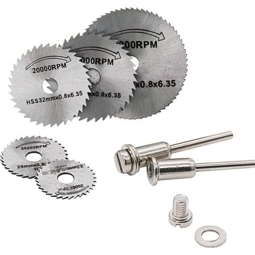 5x HSS Circular Saw Blades Cutting Discs + 2x Mandrel Drill For New Portable Rotary Tool Cutting Saw Blade Discs 1024