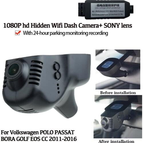 Car DVR Wifi Video Recorder Dash Cam Camera For Volkswagen POLO PASSAT BORA GOLF EOS CC high quality Night vision full hd CCD