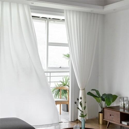 Curtains White Curtains for Living Dining Room Bedroom Screens Blackout Opaque Light Luxury Curtains
