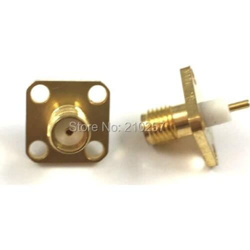 Free Shipping 100pcs SMA Female Panel Mount 4 Hole With Solder Post RF Connector
