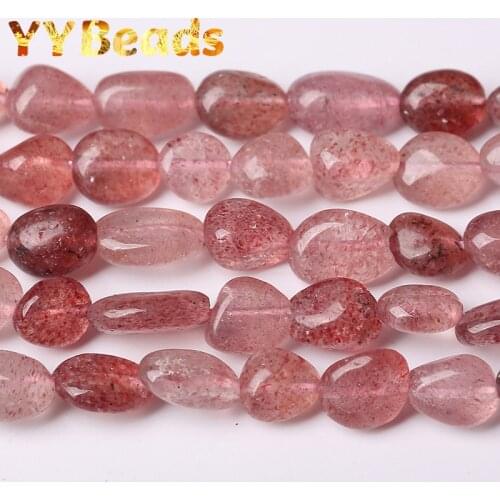 6-8mm Natural Irregular Strawberry Quartz Stone Beads Loose Spacer Beads For Jewelry Making Bracelets Necklace Accessories 15