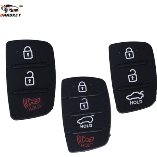 Dandkey 3 4 Buttons For Hyundai I30 i35 iX20 Solaris Verna Kia RIO K2 K5 Sportage Silicone Car Key Cover Case Rubber Padbutton
