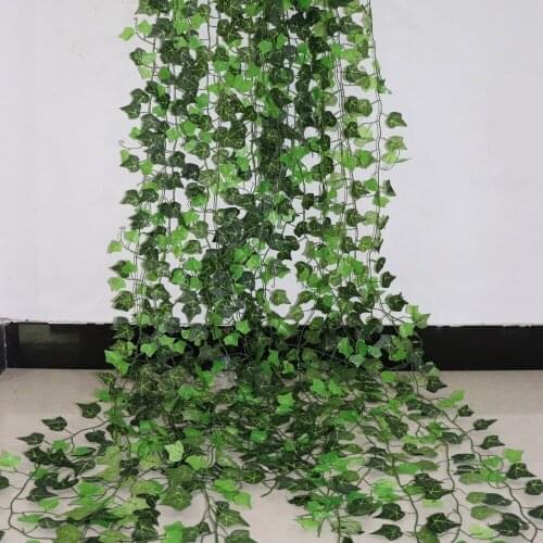2.4M Artificial Ivy Leaf Vine Home Decor Hanging Garland Fake Foliage Creeper Green Ivy Wreath Garden Wall Party Decoration