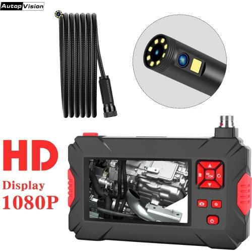P30 1080P 8mm Dual Lens Endoscope Camera with 4.3 "IPS LCD 2.0MP HD Inspection Camera with 6 LED for Car Sewer Inspection