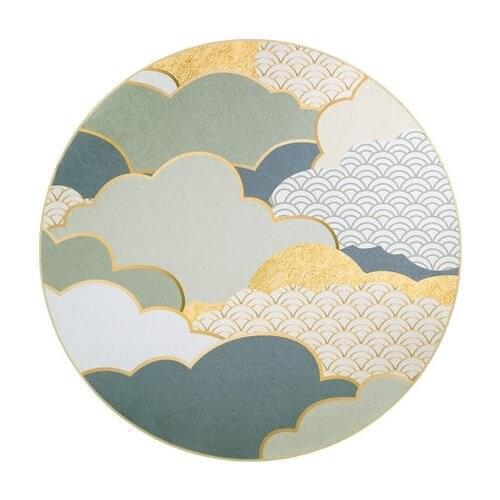 Japanese Style Circular Geometry Creative Carpet Bedroom Living Rroom Non-slip Tatami Floor Mat