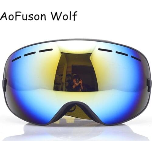 Ski Snowboard Goggles Single Layer Anti-fog UV400 Big Spherical Glasses Men Women Skiing Snowmobile Mask Snow Goggles With Box