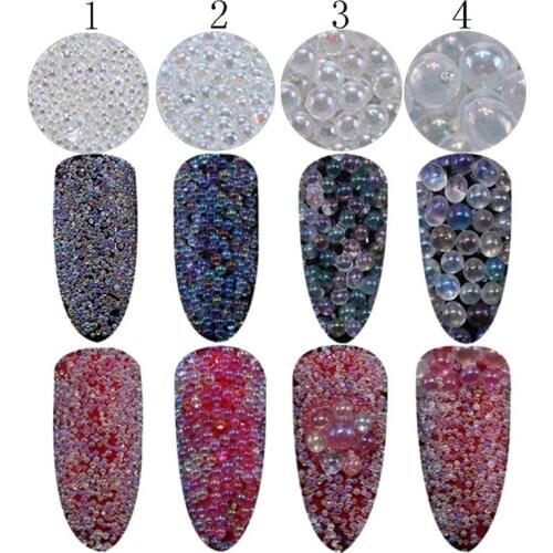 1 Box Mini Beads Nail Glitter Rhinestone Sharp Bottom Mixed Size DIY Crystal Rhinestones For Nail Tips 3D Nail Art Decoration