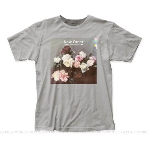 Retro T-Shirts Mens Crew Neck New Order Power Corruption & Lies Broadcloth Short Sleeve High Quality T Shirt