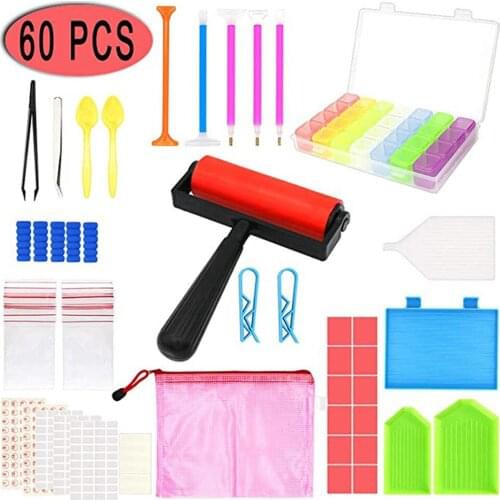 60Pcs\/Set Multi 5D Diamond Painting Tool Embroidery Kit Art Painting Accessorie