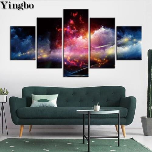 5 Pieces Abstract cloud landscape diamond mosaic 5 d DIY Diamond Painting Full Square Round Drill embroidery Home Decoration