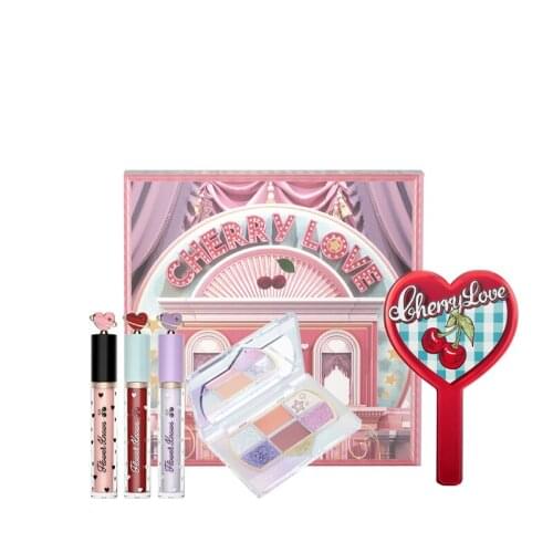 Cherry Party Water Light Lip Lacquer Lipstick Eye Shadow Kit Makeup Gift Box