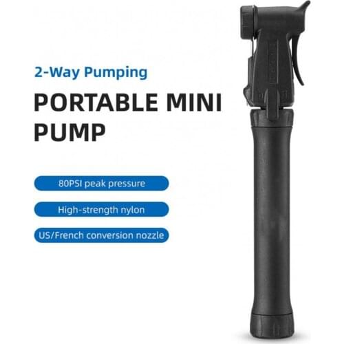 Bicycle inflator with fixed bracket to carry mini portable two-way basketball inflatable tube mountain bike tool accessories