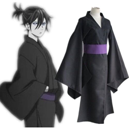 Noragami Yato God of War Ver. Black Kimono Anime Cosplay Costume