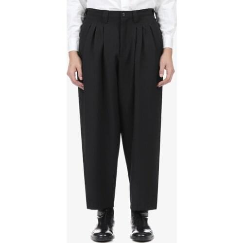 Original designer brand small feet ninth pants simple loose pile pleated large size tapered mens pants