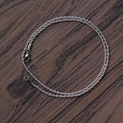 2mm Fashion Stainless Steel Franco chain Hip Hop Chain 16inch 18inch 20inch 22inch 24inch Necklace SC008