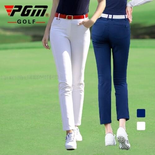 Pgm Golf Women Clothes Slim Elastic Pants Breathable Pencil Trousers Ladies Spring Summer Golf Ball Tennis Pant Solid XS-XL