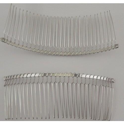 10PCS Silver Finish 30teeth Plain Metal Hair Comb for bridal hair accessory at lead free and nickle free,side combs