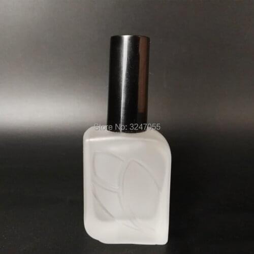 12ML 50pcs/lot Transparent Nail Oil Bottle with A Lid Brush,Matte Glass Nail Polish Container,Portable Nail Art Decorations Tool