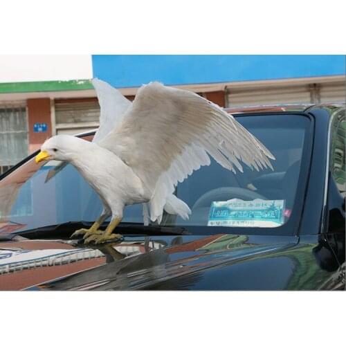 Real life toy large 45x90cm white feathers eagle bird model spreading wings eagle home garden prop decoration toy gift h1877
