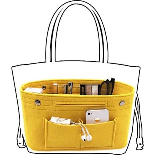 SAFEBET Obag Felt Cosmetic Insert Bags Makeup Handbag Inner Travel Organizer Folding Desktop Storage Bag Drop Shipping