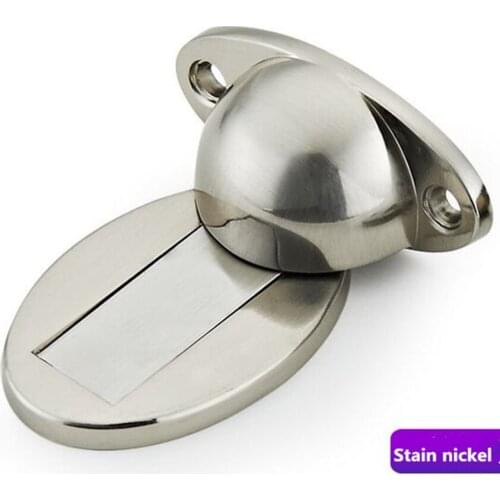 Modern vintage brushed stainless steel zinc alloy stong magnetism door stopper antique brass door stops with screws bronze