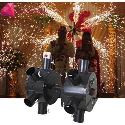 Wedding cold pyro fountain remote control double wheel pyrotechnics systems stage flame fire fireworks ignition system machine