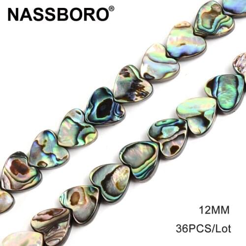 High Quality Heart Shape Natural Abalone Shell Bead Perles Beads Nautral Stone Beads for Jewelry Making Handmade/Diy Necklace