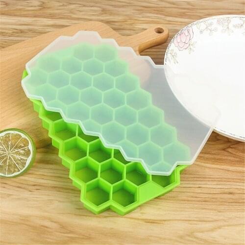 Storage Box Honeycomb Shape Ice Cube Maker Ice Tray Ice Cube Mold Containers Organizer silicone Storage Case 19MAR15