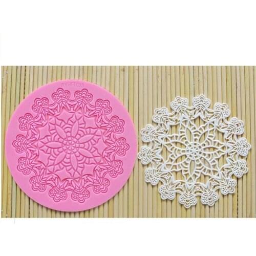 1PC 134mm Lace Silicone Mold Mould Sugar Craft Fondant Mat Cake Decorating Baking DIY Cute Cake Mold LB 470