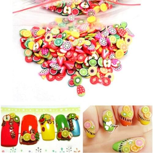 1000 Pcs Women Fruit Fimo Canes Rod Polymer Clay 3D Nail Beauty Tips Decoration