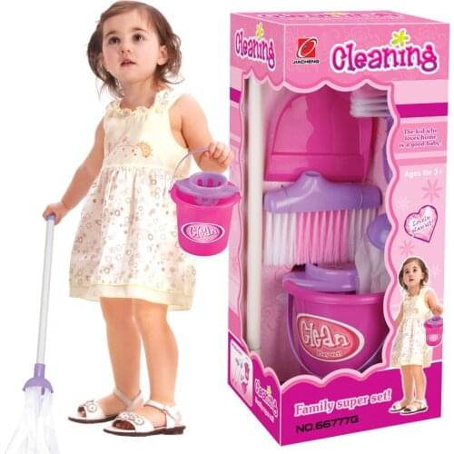 11PCs Mini Cleaning Toys Vacuum Cleaner For Children Broom And Dustpan Cleaning Tools Dollhouse Furniture Montessori Girl Games