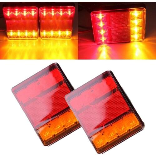 2Pcs DC 12V Waterproof Truck Trailer Caravan 8LED Side Lights Indicator Lamp