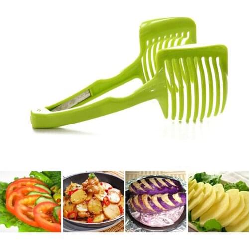 2pcs Cooking Tools Fruit Cutter Kitchen Accessories Kitchenware For Potato Apple Tomato Slicer Bread Clip Creative Gadget