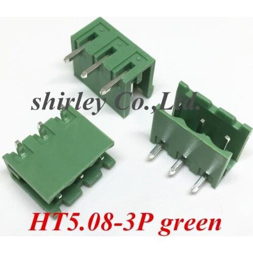 Free shiiping20PCS Terminals Connector bend 3pin 2EDG5.08-3P plug socket 5.08MM pitch green 2EDGRK-3P Curved needle HT5.08-3Pin