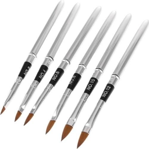 6x Nail Art Dotting Pen Nail Line Drawing Brush Beauty Nail Manicure Meatal Handle Liner Pen