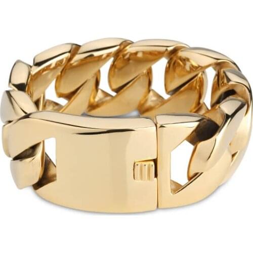 Titanium steel bracelet New gold-plated thick fashion atmosphere mens titanium steel bracelet jewelry