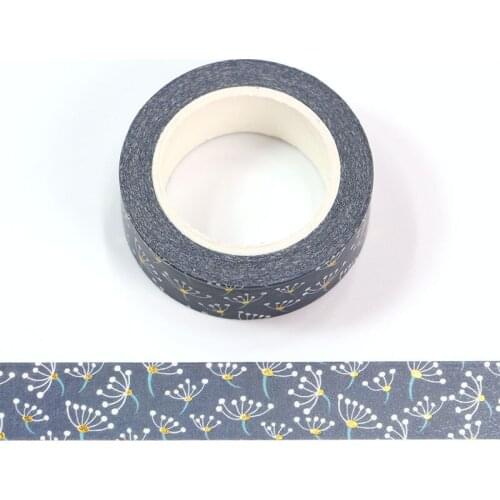 10pcs/Lot Decorative Cute Gold Foil Blue Dandelion Washi Tapes DIY Planner Scrapbooking Japanese Masking Tape School Supplies