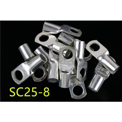 SC25-8 25mm square wire Tined copper connecting terminal bolt hole cable lugs battery terminals