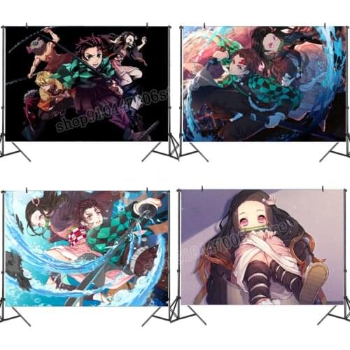 Demon Slayer Party Backdrop Adult Birthday Party Decoration Wall Decor Room Background Take Photo Back Dorp Cool Panel Gifts