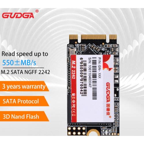 GUDGA SSD M.2 NGFF SATA SSD 1TB 64GB 128GB 256GB 512GB SSD M.2 SATA 2242 HDD For Lenovo Essential Ideapad HP Probook Elitebook