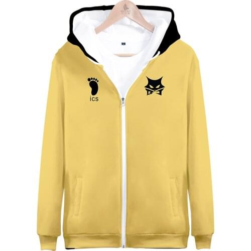 Haikyuu! Black Wolf Zipper 3D Hoodies Sweatshirts Men/women Kpop Harajuku Anime Cosplay Oversized Hoodie Plus Size 2020 3D Print